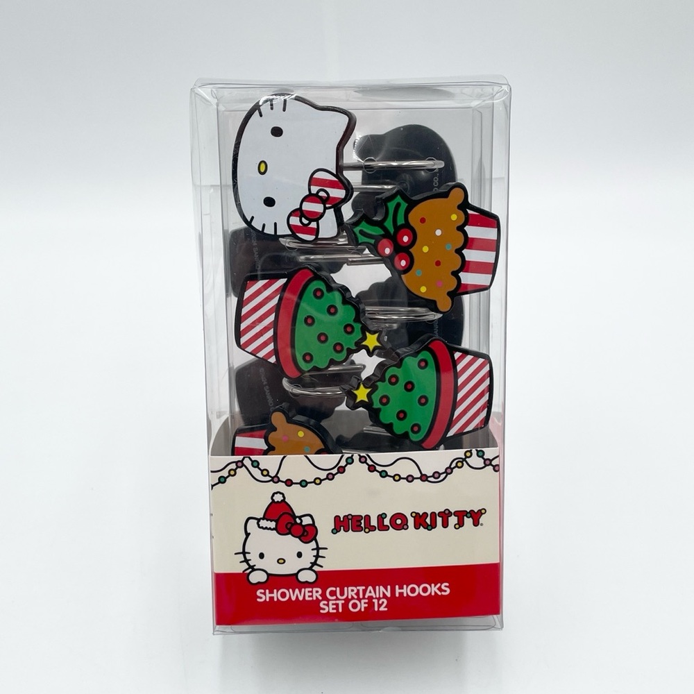 Hello Kitty Christmas Holiday Shower Curtain Hooks Sanrio Decor